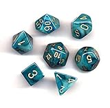 Chessex CHX27489 Dice-Phantom Teal/Gold Set