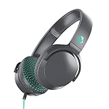 Skullcandy Riff On-Ear Wired Headphones, Microphone, Works with Bluetooth Devices and Computers - Grey/Miami, Wired