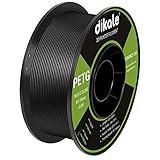 Dikale PETG 3D Printer Filament 1.75mm No Tangle, Net Weight 2.2lbs per Spool (1kg) (Black)